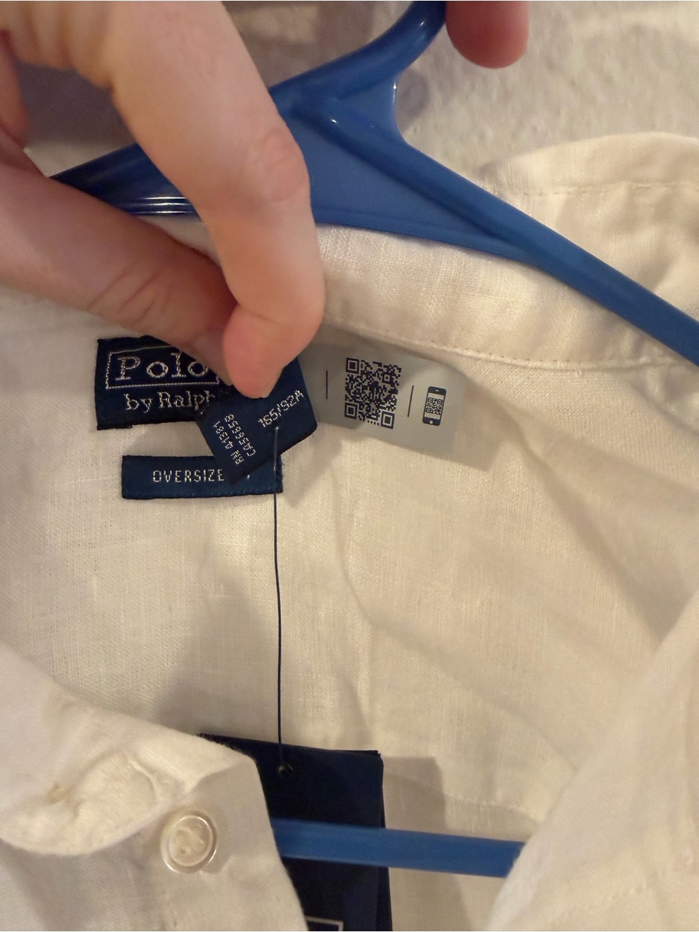 Polo Ralph Lauren White Linen Button-Down with Red Polo Logo - Picture 6 of 8